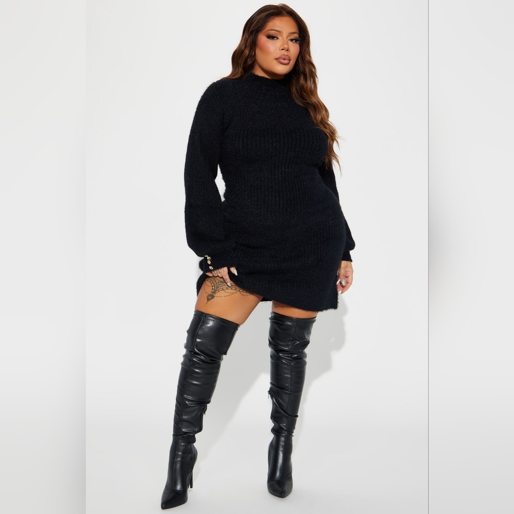Fashion Nova Black Long Sleeve Dress
